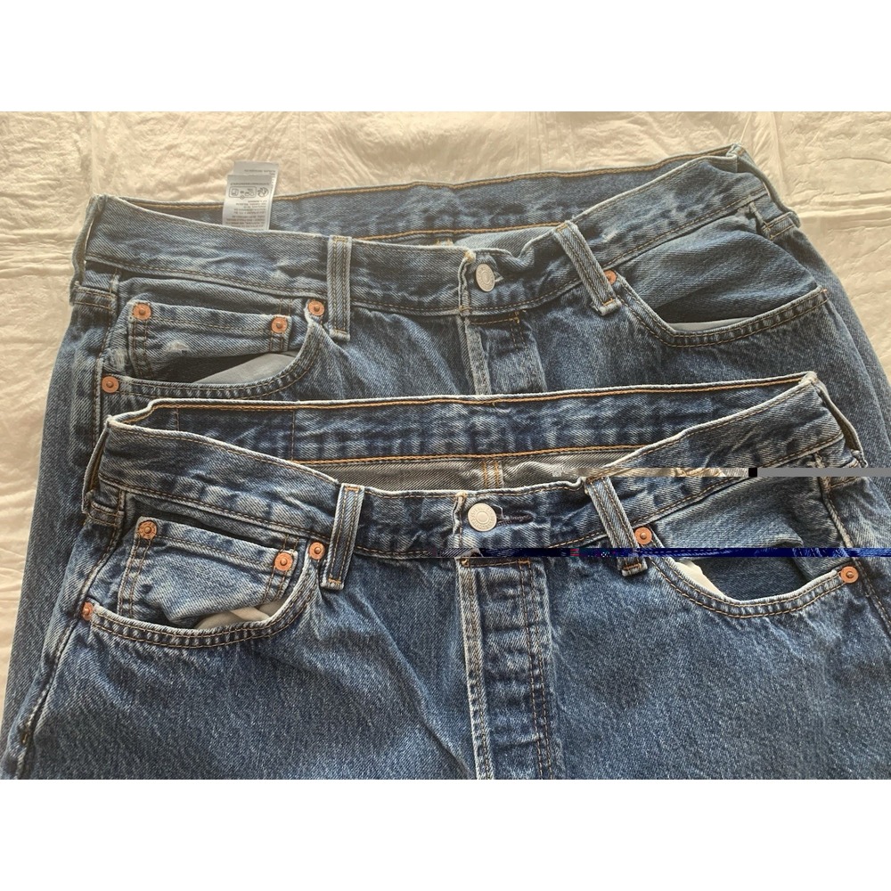 Levis 501 Men Blue Jeans Lot Of 2 Button Fly 36 x 32 - Read